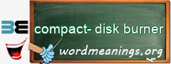 WordMeaning blackboard for compact-disk burner